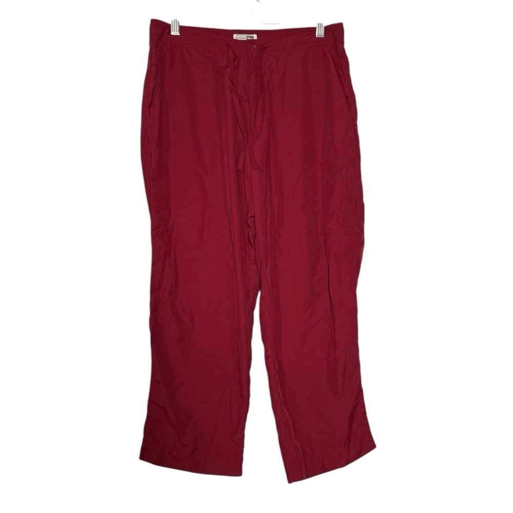 REI Women's Nylon Pants Hiking Red Drawstring UPF 30 Protection Size 12 Outdoors